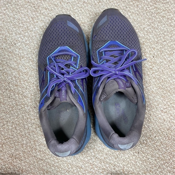 Brooks Ghost 12 Gray Blue Purple Running Shoes - Picture 8 of 8